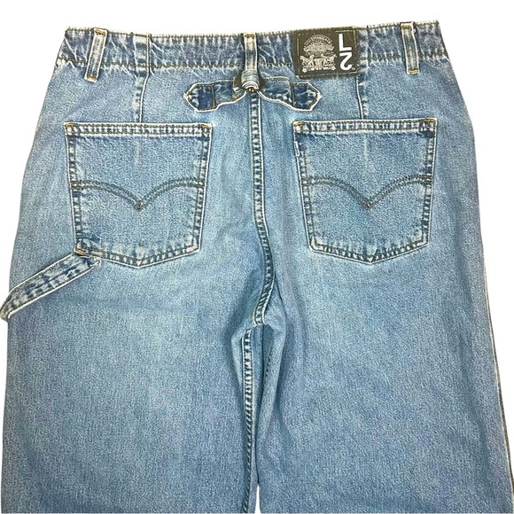 Y2K Levi's L2 Jeans 12 Wide Leg Skater Back Buckle Blue Tab High Rise - Picture 10 of 13